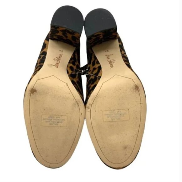 Sam Edelman Cambell Leopard Print Calf Hair Round Toe Ankle Boots - Size 8.5 - Picture 9 of 10
